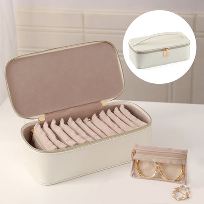 Portable Travel Jewellery Organiser – 12-Compartment Storage Case for Rings, Earrings & Necklaces