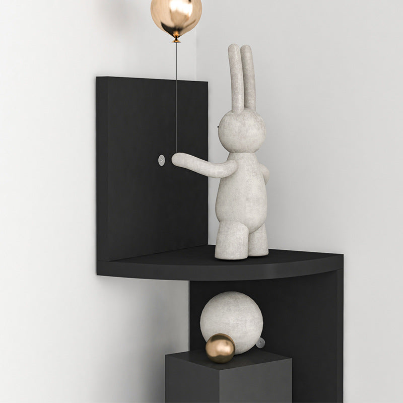 Wall Mounted Corner Shelves Black