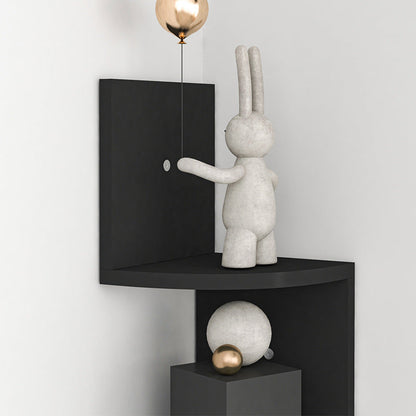 Wall Mounted Corner Shelves Black