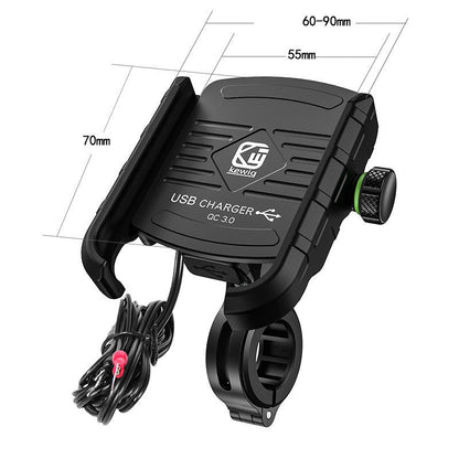 Motorcycle Motorbike Phone Mount Charger USB QC 3.0 36W Fast Charging Port