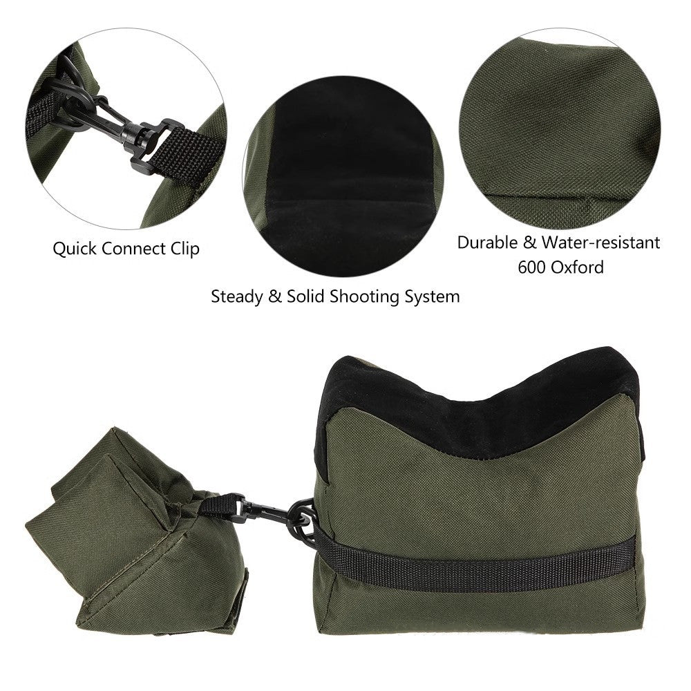 Shooting Range Sand Bag Set Rifle Bench Rest Stand Front Rear Bag Hunting - salelink.co.nz