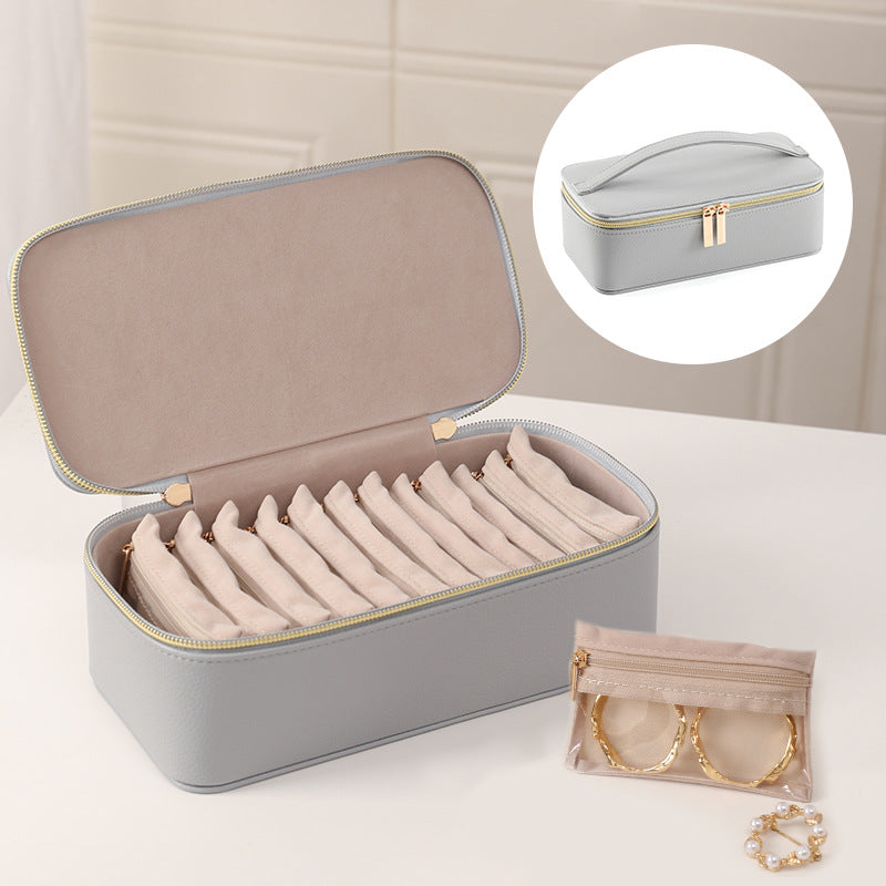 Portable Travel Jewellery Organiser – 12-Compartment Storage Case for Rings, Earrings & Necklaces