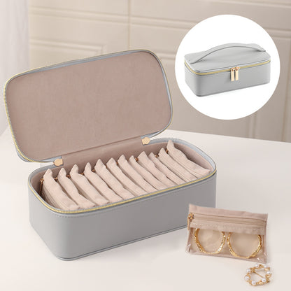 Portable Travel Jewellery Organiser – 12-Compartment Storage Case for Rings, Earrings & Necklaces