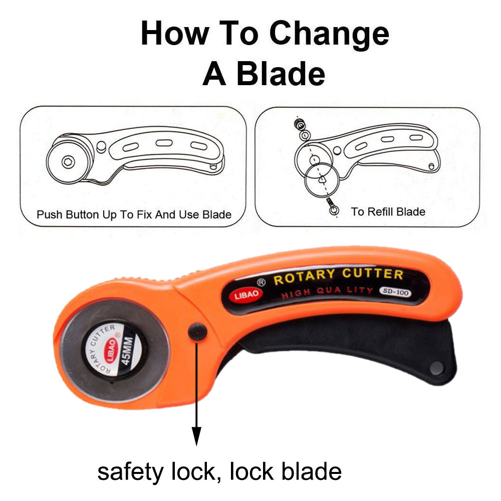 45mm Rotary Cutter with 10 Replacement Blades