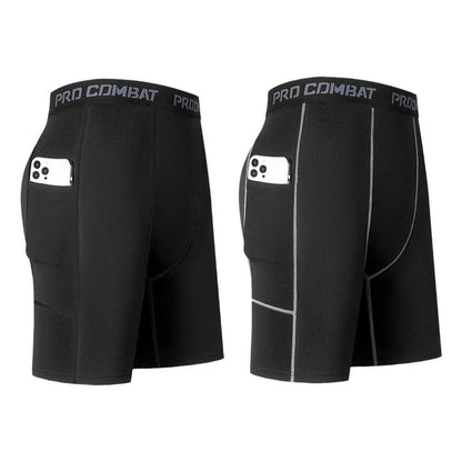Men's Compression Shorts with Pockets – Quick-Dry Base Layer for Running, Gym & Sports