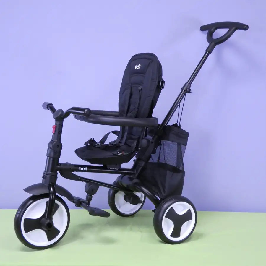 BOLT Foldable Push Tricycle - Black