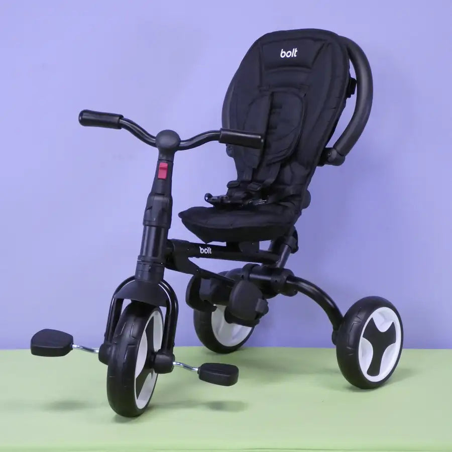 BOLT Foldable Push Tricycle - Black