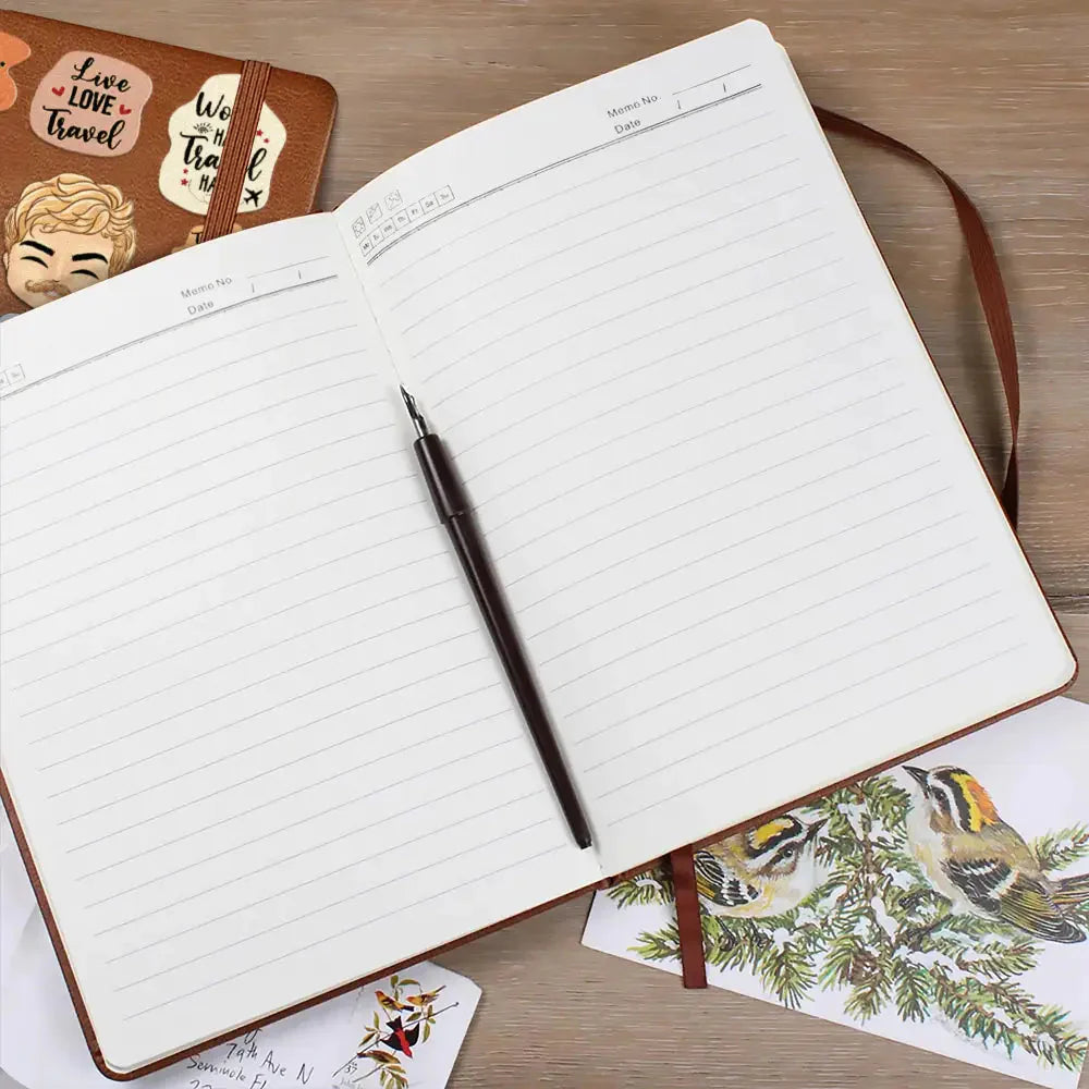 Personalized Leather Journal - Life Is A Journey Travel Lovers