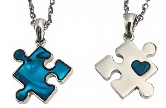 Paua Puzzle NL Heart - Silver