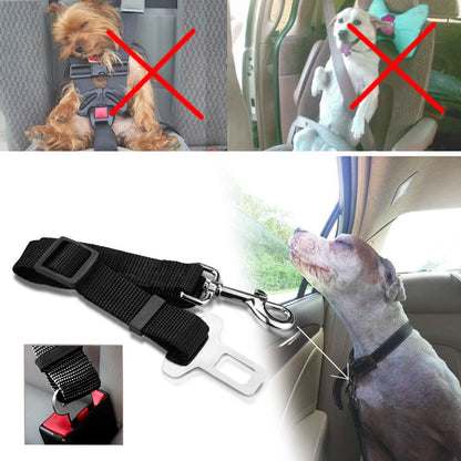 Adjustable Pet Dog Safety Car Seat Belt Harness Lead Pet Seatbelt Nylon
