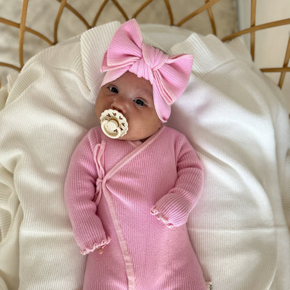 Basics ribbed knit onesie- Cherry Blossom