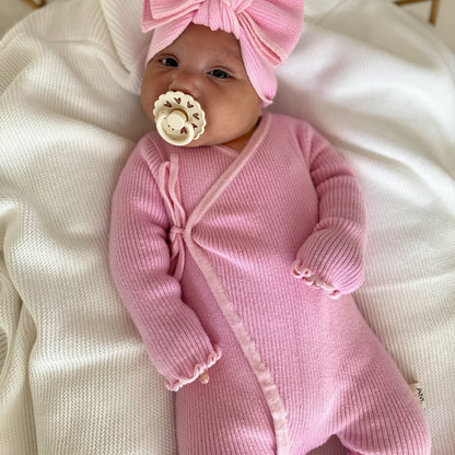 Basics ribbed knit onesie- Cherry Blossom