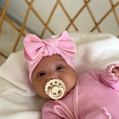 Basics ribbed knit onesie- Cherry Blossom