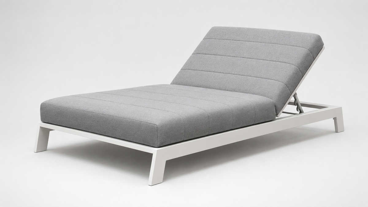 Piha Double Lounger White