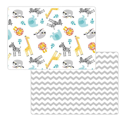 180x150x1 cm Foldable Baby Playmat with Carry Bag - Africa Animals & Curve Both Sides-G