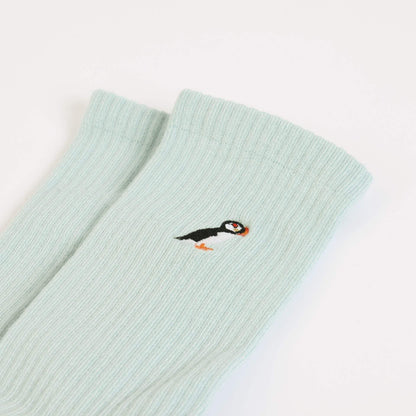 Save the Puffin Ribbed Bamboo Socks