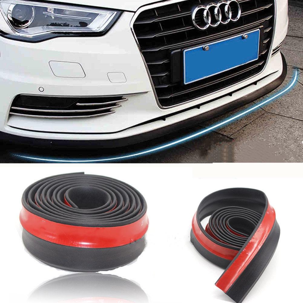 Car Front Bumper Lip Skirt Protector Splitter Body Spoiler Rubber Universal 2.5M - salelink.co.nz