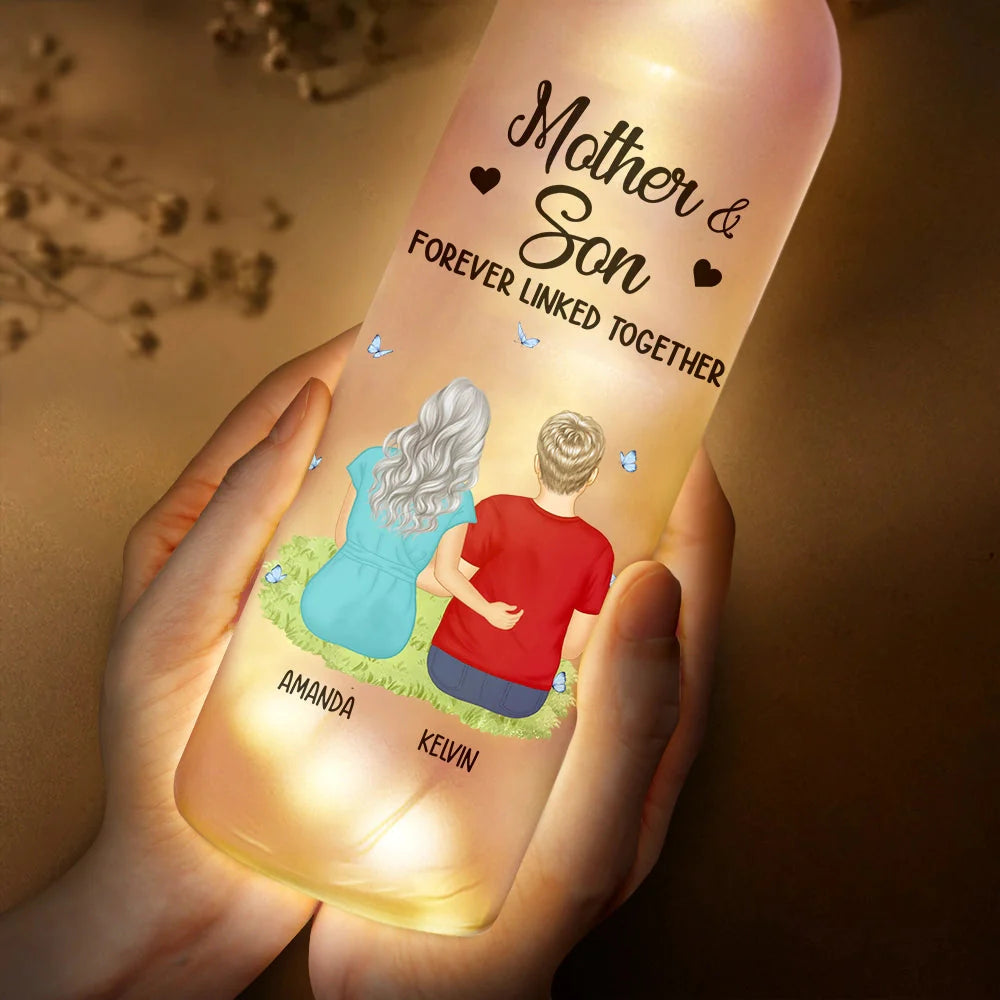 Mother & Daughter Forever Linked Together - Personalized Bottle Light