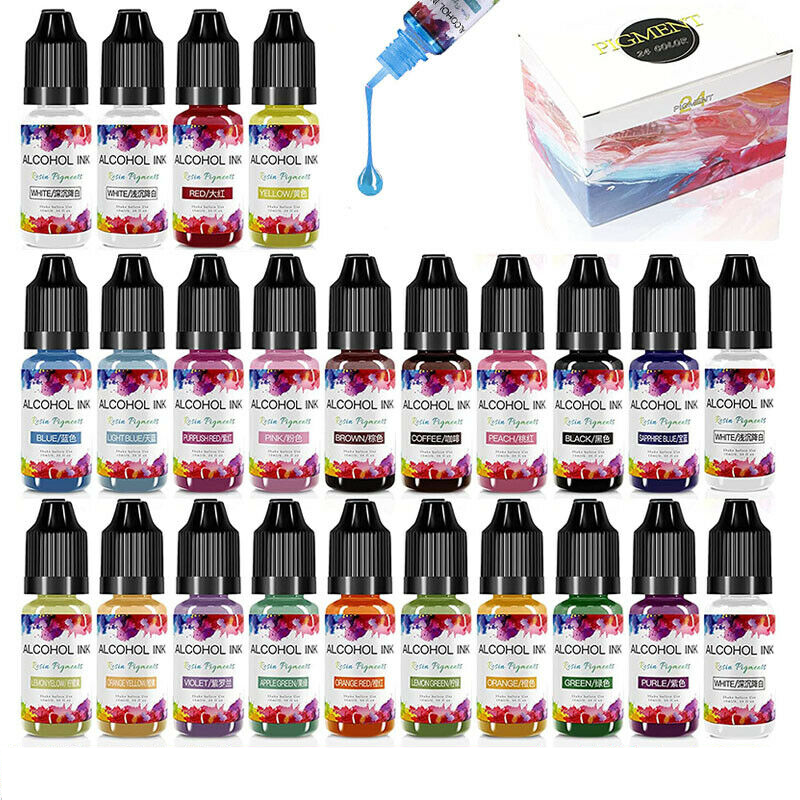 24 Bottle Resin Pigment Kit Liquid Dye - salelink.co.nz