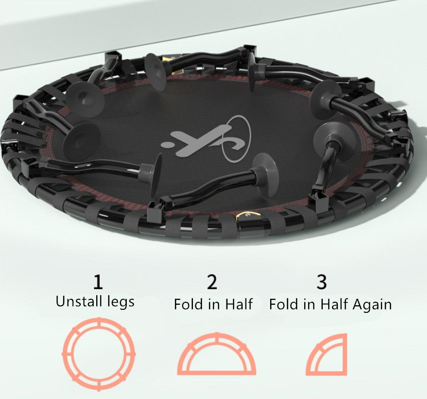 48'' Foldable Trampoline Rebounder with Adjustable Handle