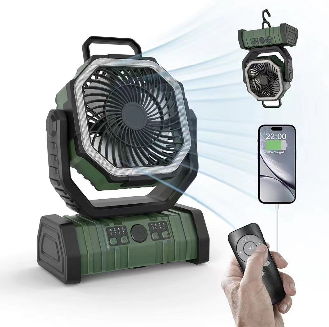 LED Camping Fan 20000mAh Rechargeable Power Bank Remote