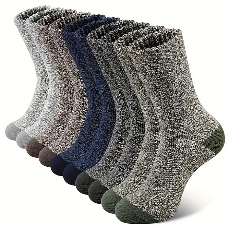 5 Pair Merino Wool Socks for Men Thick - salelink.co.nz
