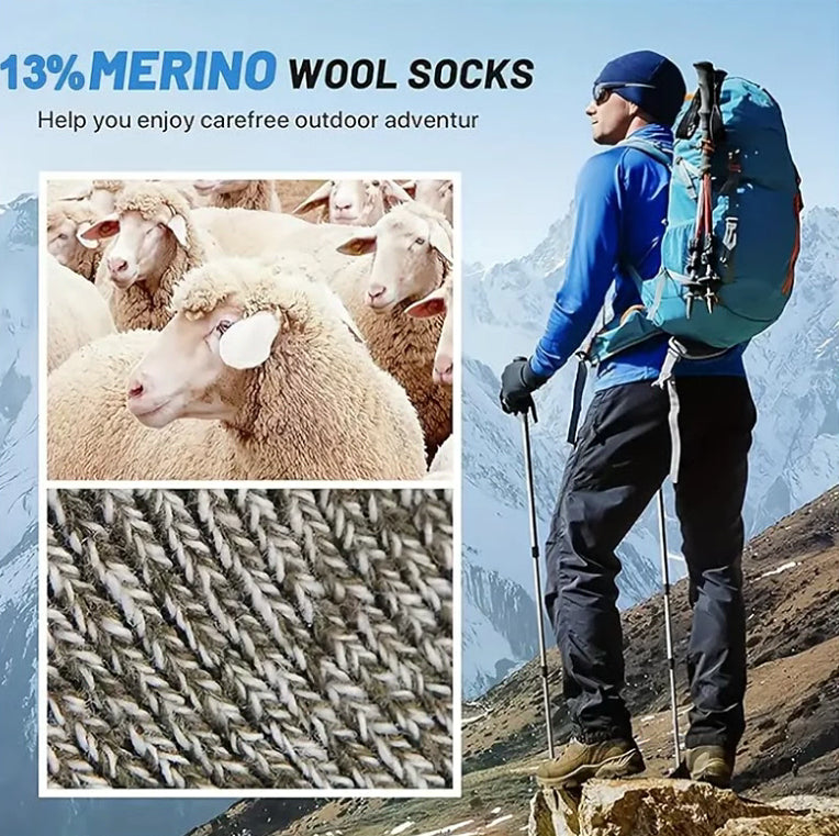 5 Pair Merino Wool Socks for Men Thick