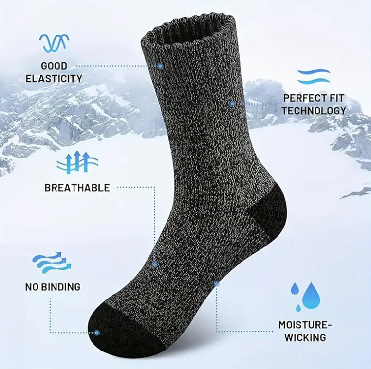 5 Pair Merino Wool Socks for Men Thick