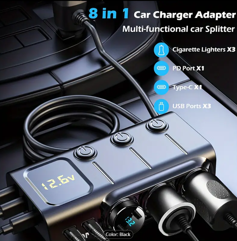 PD Fast Charging Car Lighter Adapter Splitter Cigarette Lighter Socket - salelink.co.nz