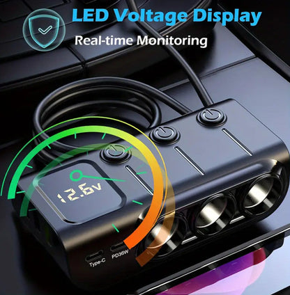PD Fast Charging Car Lighter Adapter Splitter Cigarette Lighter Socket