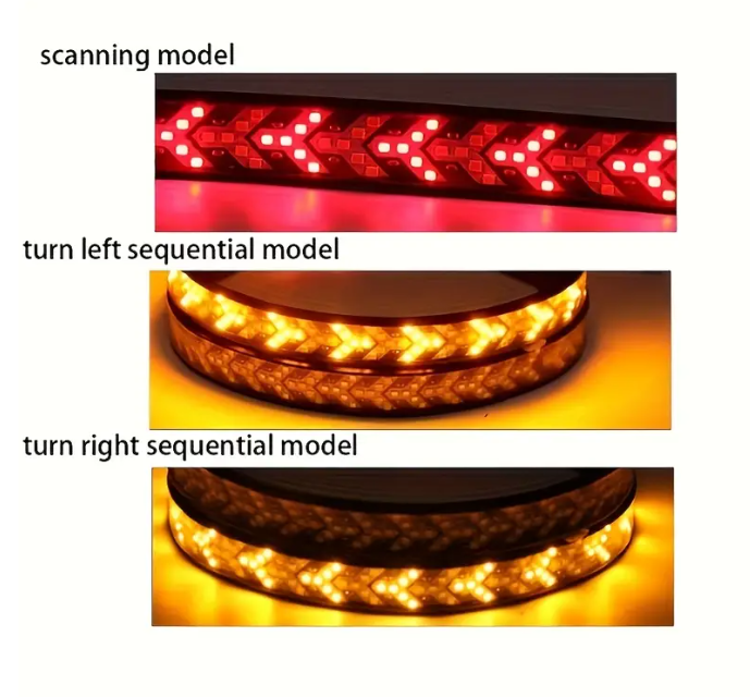 LED Tailgate Light Bar Strip 12V Flexible Switchback Red Amber Turn Signal Light - salelink.co.nz