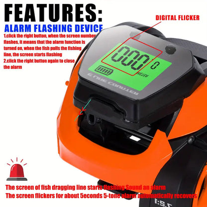 Baitcasting Fishing Reel With Electronic Led Screen 7.2:1 10kg Max Drag