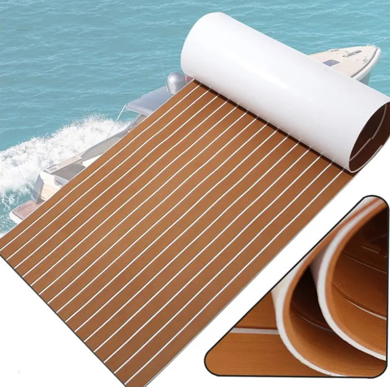 240x90cm Marine Boat Flooring EVA Foam Yacht Teak Decking Sheet Carpet Floor - salelink.co.nz