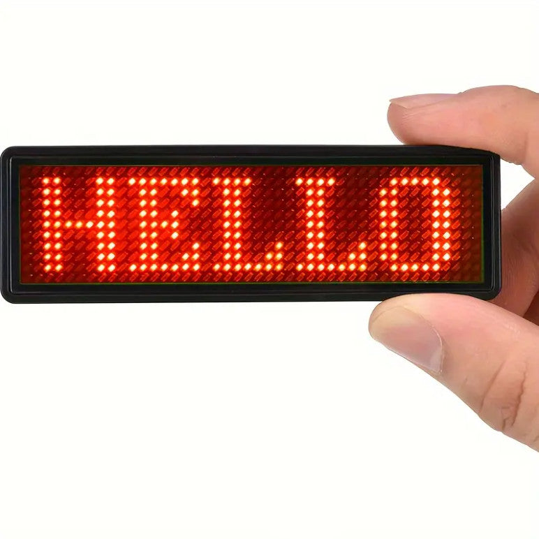 LED Name Badge Tag - Red