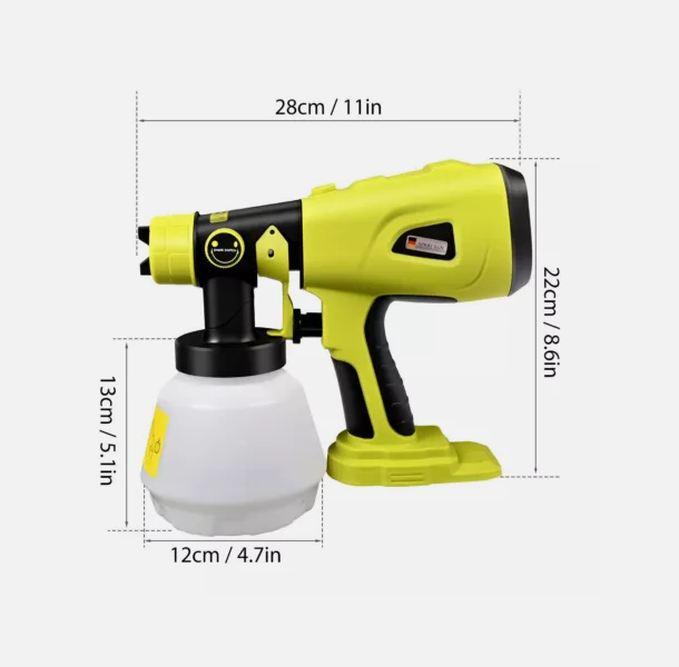 Paint Sprayer HVLP Spray Paint Gun fits Ryobi 18V Battery - salelink.co.nz