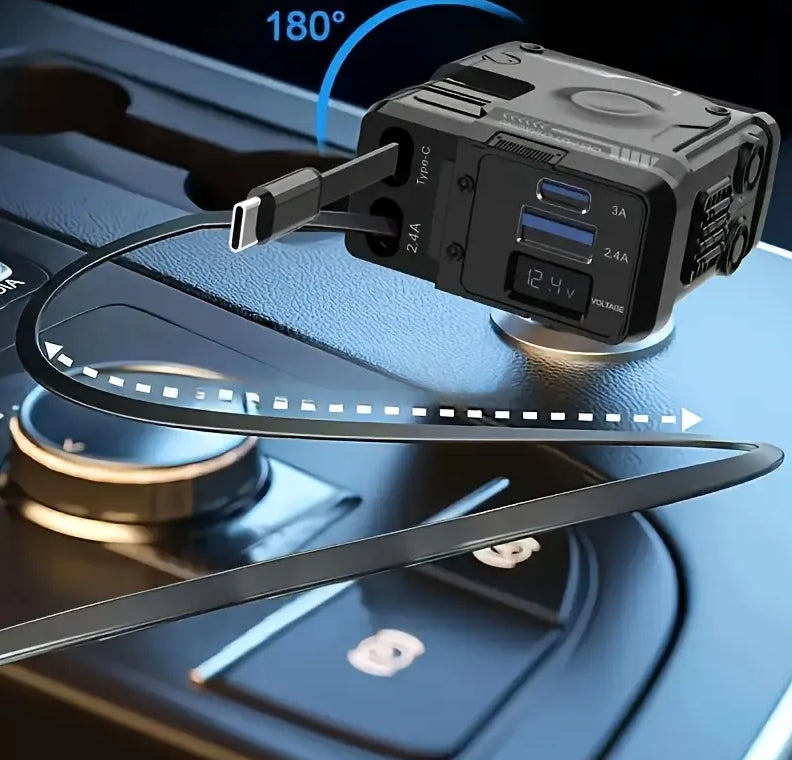 Cigarette Light Adapter Charger with Type C Cable