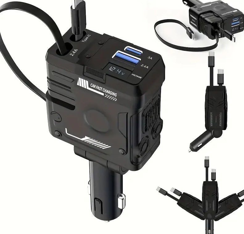 Cigarette Light Adapter Charger with Type C Cable