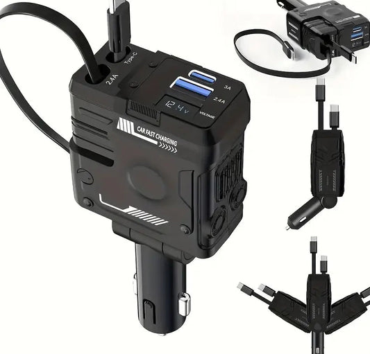 Cigarette Light Adapter Charger with Type C Cable