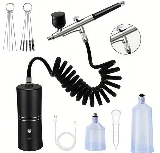 Airbrush Kit with Compressor Wireless Rechargeable