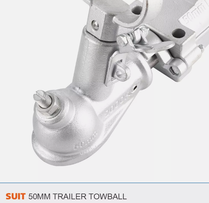 2000KG Rated 50MM Trailer Coupling Hitch Caravan Trailer Parts 4 Hole Mount - salelink.co.nz