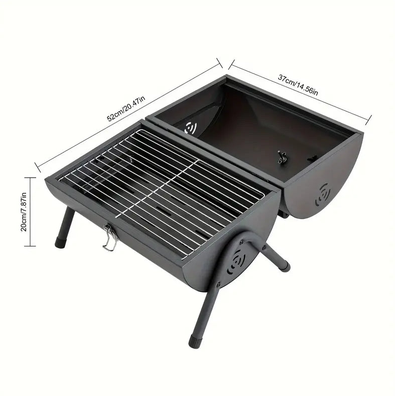 Portable Charcoal Grill, Tabletop Outdoor Barbecue Smoker, Small BBQ Grill