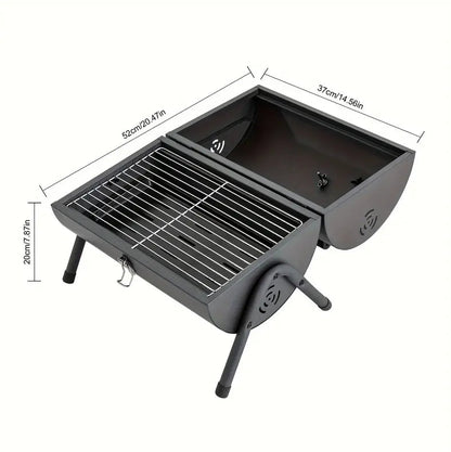 Portable Charcoal Grill, Tabletop Outdoor Barbecue Smoker, Small BBQ Grill