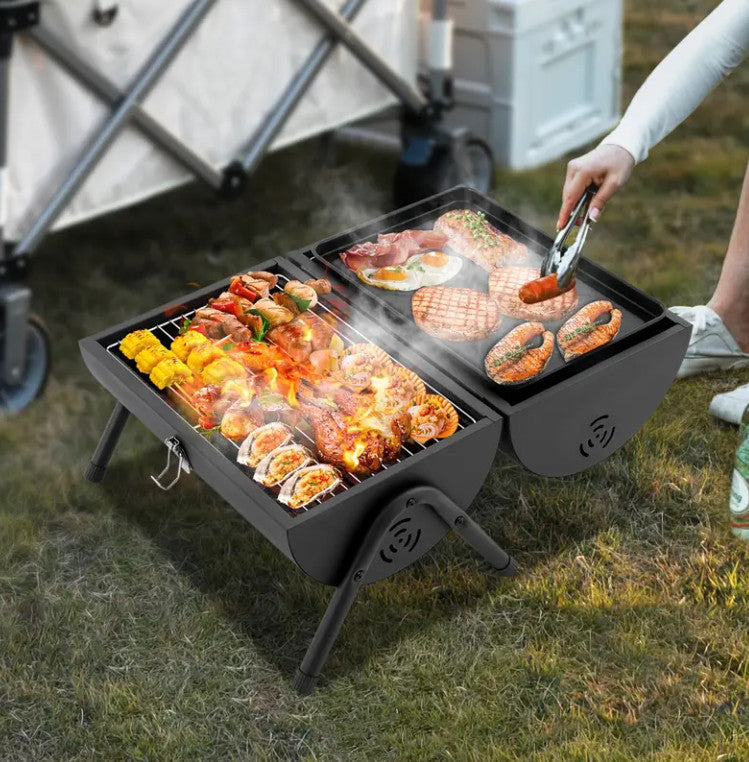 Portable Charcoal Grill, Tabletop Outdoor Barbecue Smoker, Small BBQ Grill