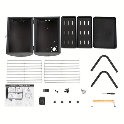 Portable Charcoal Grill, Tabletop Outdoor Barbecue Smoker, Small BBQ Grill