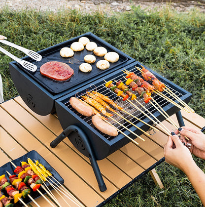 Portable Charcoal Grill, Tabletop Outdoor Barbecue Smoker, Small BBQ Grill