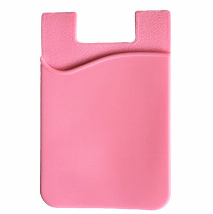Light Pink Silicone Credit Card Holder Pocket Case Wallet Pouch Sticker Cellphone Phone
