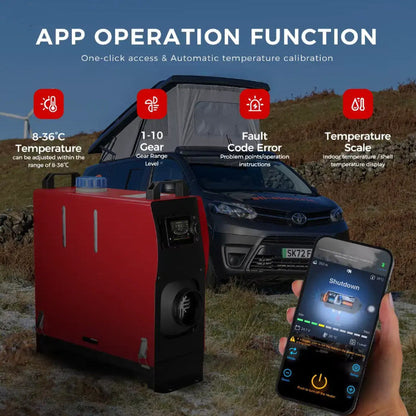 Diesel Air Heater 12V 8KW Bluetooth App
