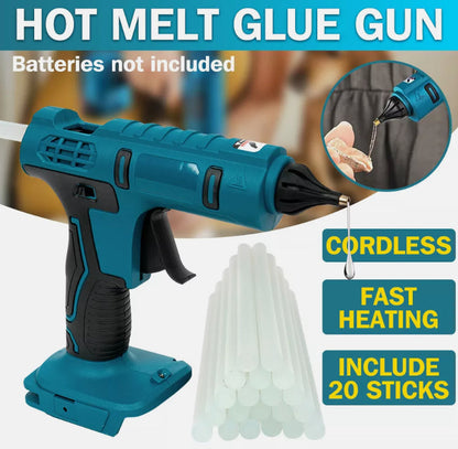 Cordless Hot Melt Glue Gun with 20 Pcs Sticks Fit Makita 18V Battery