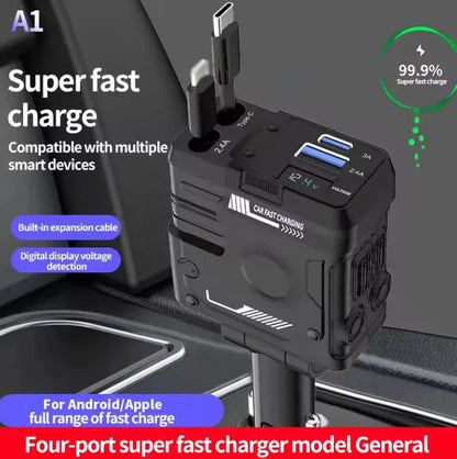 Cigarette Light Adapter Charger with Type C Cable