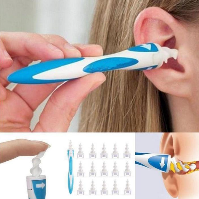 Ear Wax Swab Remover Cleaner Q-Grips Tool Ear Pick Handle 16 Tips Removal - salelink.co.nz